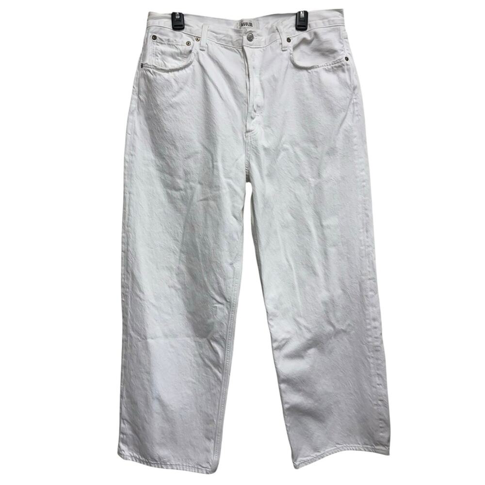 AGOLDE Low Slung Baggy White Organic Cotton Jeans 31